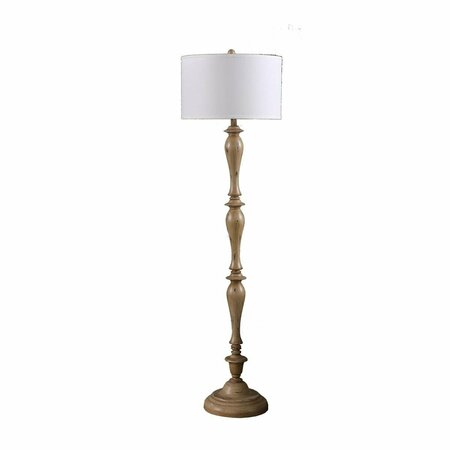 ORE INTERNATIONAL 61.5 in. Coastal Wood Effect Polyresin Floor Lamp HBL2629